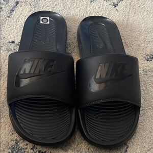 Nike Black Slide Sandals with Logo